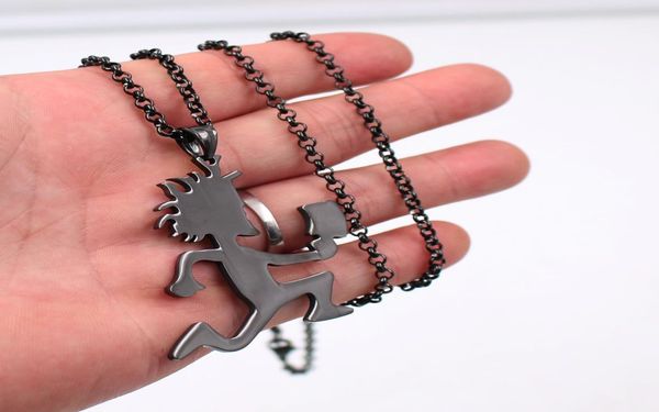 Jóias de palhaço insano punk punk punk gnayy masculino de aço inoxidável preto Hatchet Man Pingente Momen Mulheres Chain Chain 240390395397100