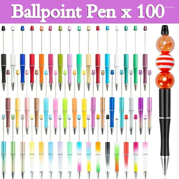 100pcs estam colorido Creative Creative Plástico Pen Ballpo