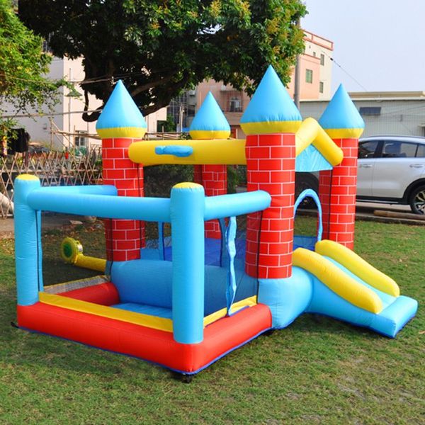 Crianças ao ar livre Play House House Inflável Jumping Castle Com Slide Ball Pit for Kids Indoor Bounce House com saltador de segurança do soprador para crianças Park Toys Joga Divertido Jogo