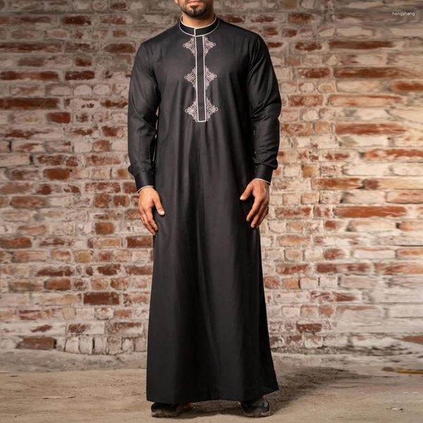 Etnik Giyim 2024 Müslüman Jubba Thobe İslami Ramazan Erkekler Abaya Elbisesi Suudi Jubbah Dubah