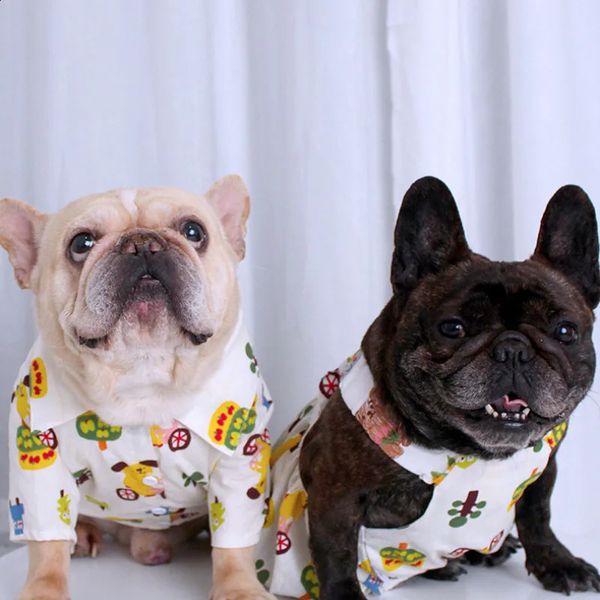 Roupas de bulldog francês Caminhão de casal de cão de cão de vestido de pet -pet pug roupas francês produtos de fantasia cair 240429