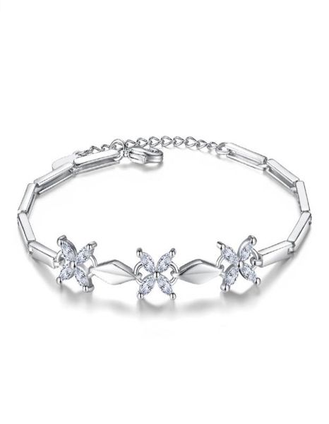 Braccialetti amicizia con fascino floreale di alta qualità per donne trasparenti zirconia cubica zirconia gioielleria matrimoniale Valentine039s giorno regalo whg561312581