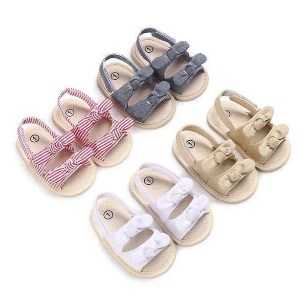 First Walkers Baby Shoe Sandals Girl Summer Flat White Flower Principessa Neonato Neonato bambino Elegante Pink Pink Prewalkers 0-18M H240504