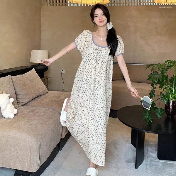 Abbigliamento per il sonno femminile Versione coreana a manica corta Nightdress in stile a metà lunghezza femminile Summertime Series giapponese Giapponese PUBLICA PUGGIO ESSERE