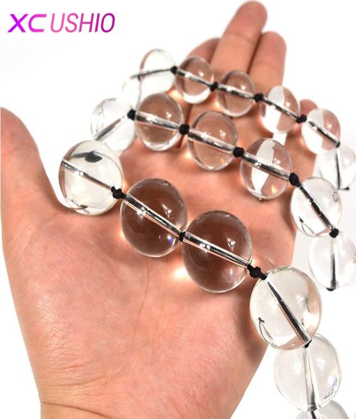 3Sizes Glass Anal Perline Plug Crystal Vaginal Anal Masturbatore Sfere di sesso Plug per sesso sesso per donne Prodotti di sesso per adulti gay D18115044406