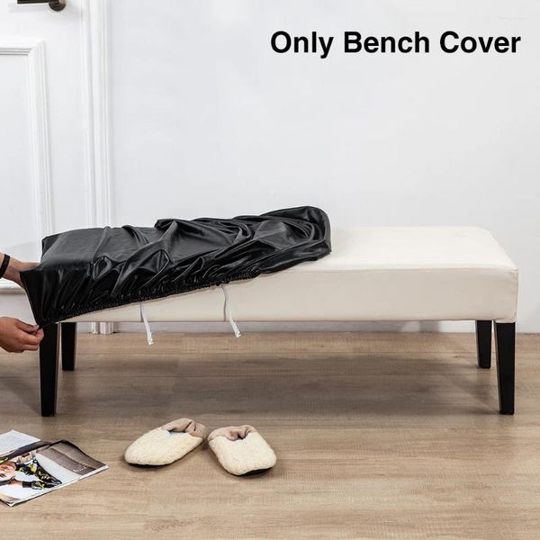 Stuhlabdeckungen PU -Lederöl öld langer Abdeckung wasserdichtes Bench Elastic Ess Room Weiche Stretch Slip Cover Möbelschutz nach Hause