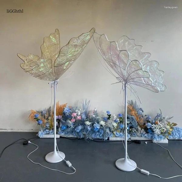 Lampade da pavimento Wedding Luminescent Lampcent Multicolorato Butterfly Wings Creative Road Lead Stage Lights per decorazioni per ornamenti per feste