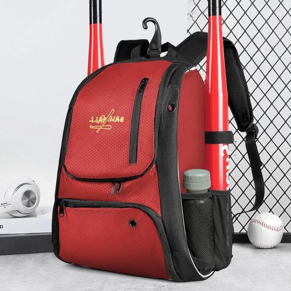 Backpack Baseball Glove Bag Bastes de bola de softball de grande capacidade com sapatos por compartimento à prova d'água para menino jovem adulto
