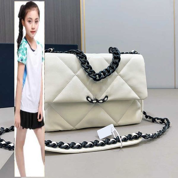 Kids Bags Luxusmarke CC Bag Damen Designer19 -Serie Panda White Classic Mini Flap gestackte Umhängetasche Black Metallkette Griff Totes Crossbody Schulterhandtasche w