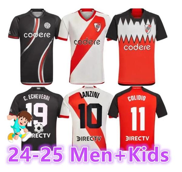 23 24 Maglie da calcio River Plate da uomini Set Kid Kit 2023 24 Camiseta de futbol de la Cruz Beltran Borja Solari Simon Football Shit Fal Football Versione giocatore a casa Terzo8899