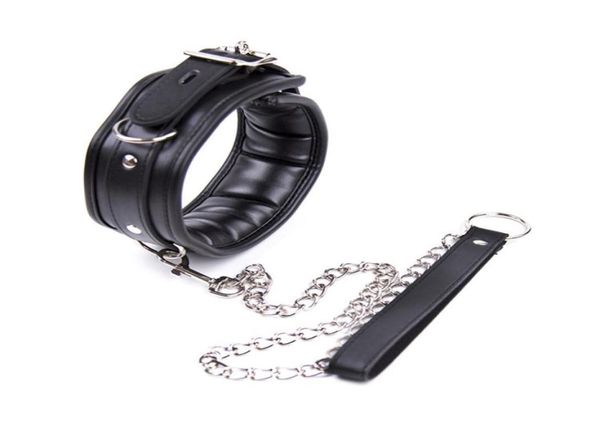 Leder -Bondage -Rückhaltesbehörden Gear Sex Erwachsene Kragen Sklavenkragen mit Ketten -Leinen Sex Hals BDSM Sex Toys für Paare Erwachsene Spiele6342860