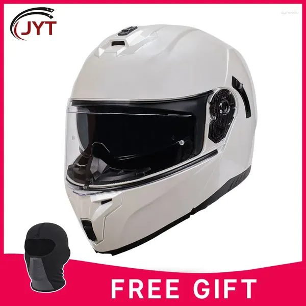 Мотоциклетные шлемы одобрены Dot Flip Up Helmet Double Lins Lofle Face High Cake Four Seasons Moto Cascos MotocicListas.