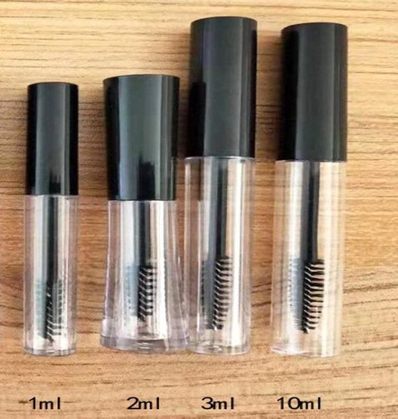 Pacchetti di ciglia vuote Tubess mascara vuoto 1ml 2ml 3ml 10 ml di plastica trasparente in plastica trasmessa in plastica ricaricabile cosmetici vuoti confezione di ciglia vuota Box1789270