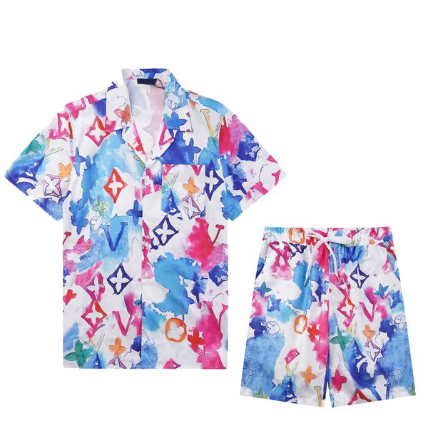 2024 Мужские летние дизайнерские рубашки мода на Гавайи с цветочным принтом повседневная рубашка мужчина женщин Стрим подходит для пляжной одежды с коротким рукавом