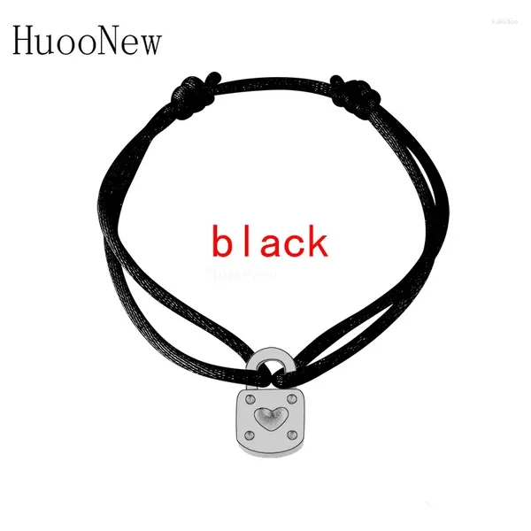 Braccialetti di fascino 2024 France coppie in acciaio inossidabile regolabile amore chiusura del cuore Pulseras Bracciale nastro per donne per uomo coppia unisex