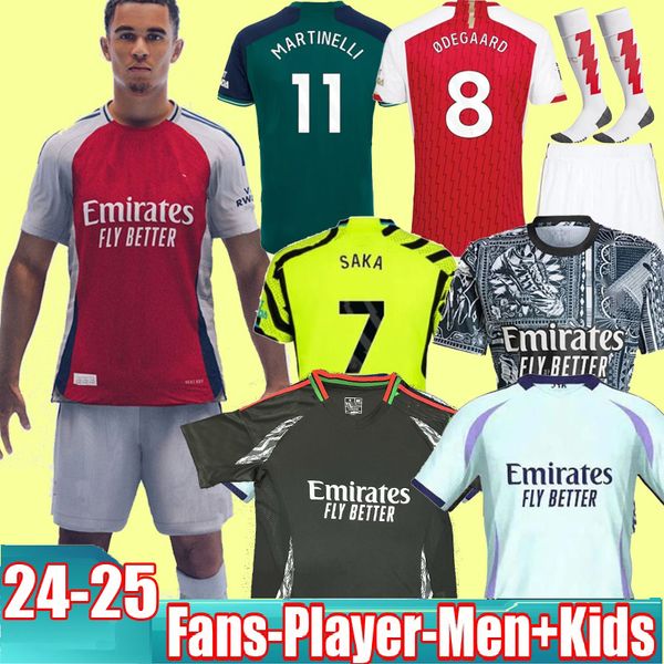 S-4xl 23 24 25 Smith Rowe Saka Soccer Trikots Fans Spieler Martinelli 2023 2024 Fußballhemd Männer Kids Kit Odegaard Nketiah G.Jesus Zinchenko Saliba Rice Havertz