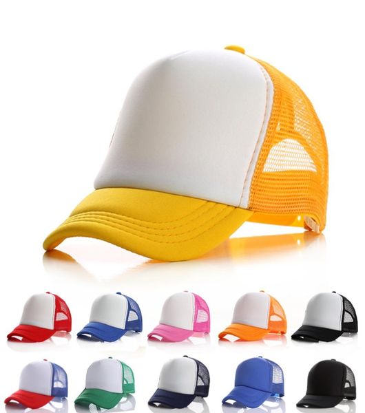 21Colors Kids Trucker Cap Дети сетчатые кепки пустые шляпы грузовиков для вечеринок шляпы для шляпы Snapback Девочки для мальчиков малыш Cap zc012 50pcs3192929
