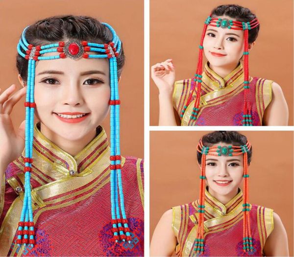Длинные кисточки монгольские костюмы аксессуары женские фестивальные головные уборы красивые танцы аксессуары для волос