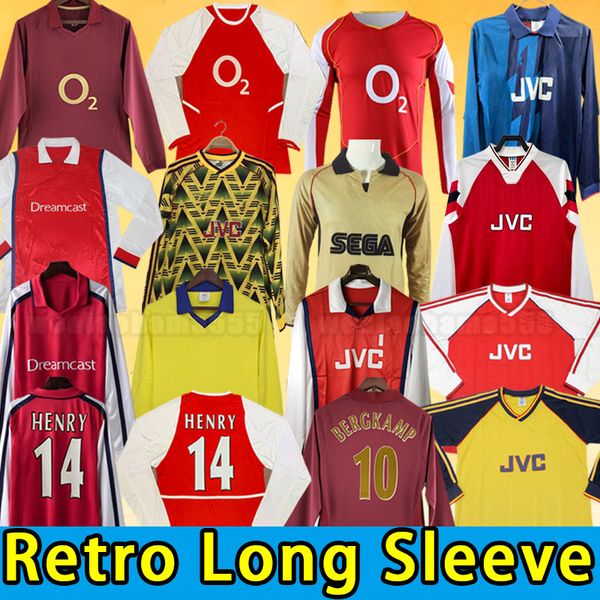 Henry Bergkamp Mens Retro Soccer Maglie V. Persie Vieira Merson Adams Football Shirt Uniforms Wright 00 04 02 05 11 12 88 90 95 96 98 99 1978 2000 2011 2012