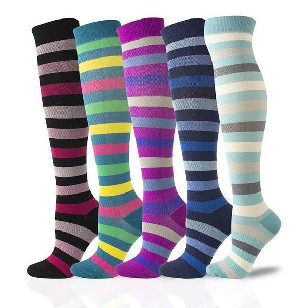 Meias meias de meias neutras de colorido colorido meias de compressão avançadas de moda avançada de fricção de fricção adequada para o turismo forrunningsportshiking y240504