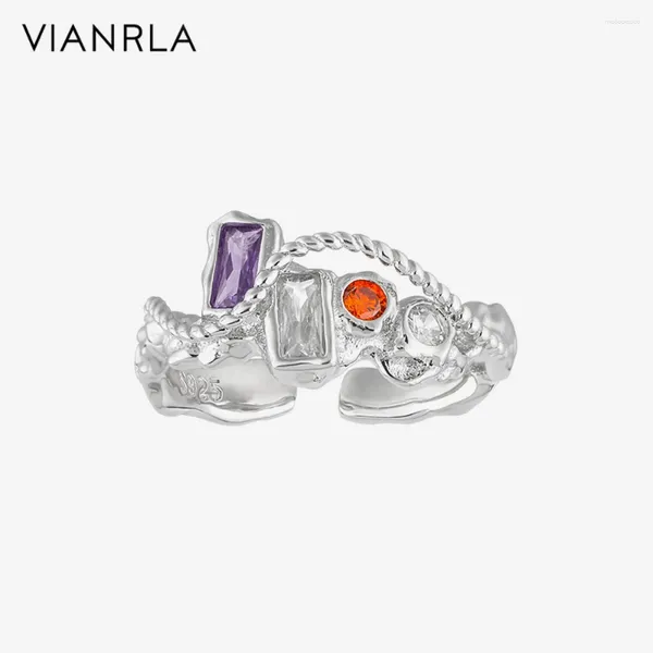Cluster Rings Vianrla 925 Серебряное кольцо стерлингового кольца многоцветное дизайн