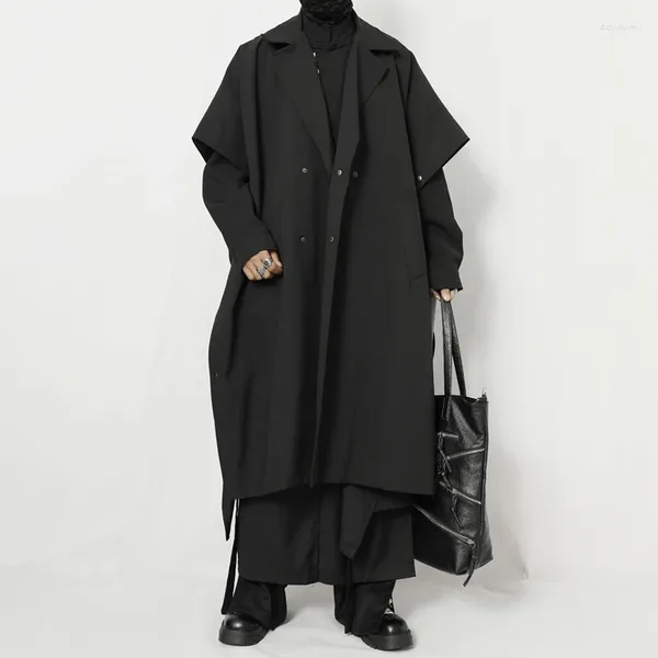 Giacche da uomo Dark Wear Case in stile Trench Long Type Design speciale Design Cloak Overszed