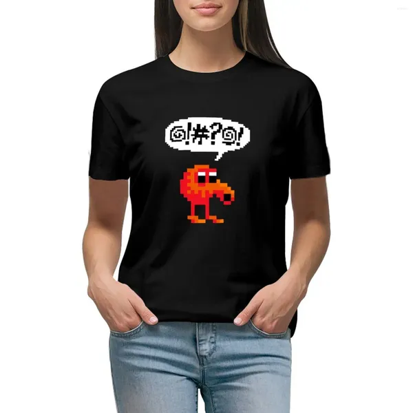 Frauenpolos Qbert verflucht nach dem Versagen.T-Shirt Graphics Animal Print Shirt für Mädchen Tee