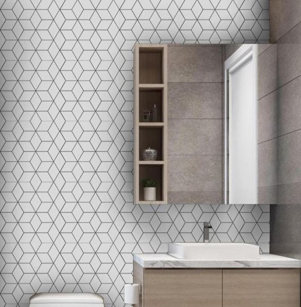 10 pezzi da bagno adesivi auto adesivi piastrelle di piastrelle impermeabile cucina backsplash murale adesivo fai -da -te decorazione moderna della casa moderna 6106983