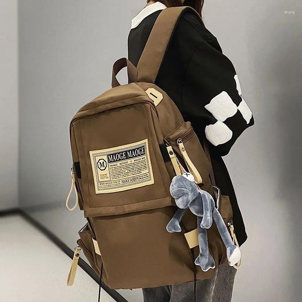 Rucksack Cool Girl Boy Laptop wasserdichte Schüler Mode Frauen süße Nylon College Ladies Männliche Freizeitschule Reisebuchung Buchstasche