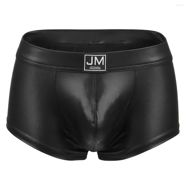 MUITOPANTES Sexy Gold Black Black Leather Boxers Roupa Os cuecas masculinos masculinos de boxer masculino