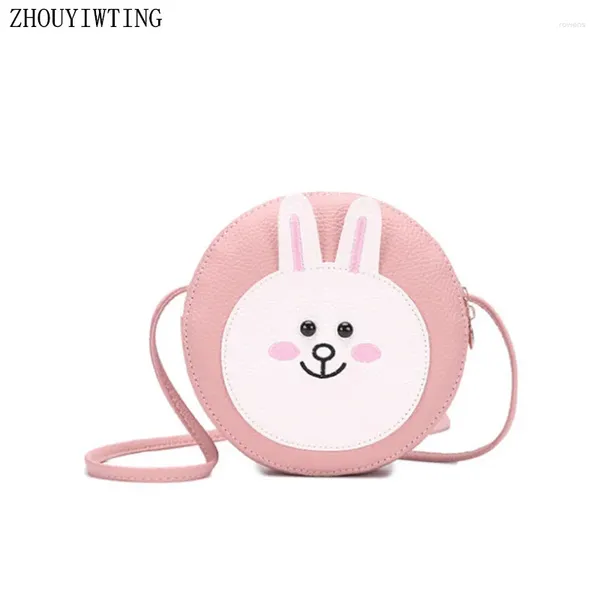 Bolsas de ombro de moda de desenhos animados para mulheres mini bolsas de zíper feminino Bolsa de armazenamento de organizador redondo bolsa de crossbody bolso mujer