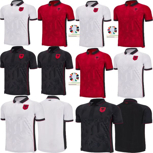 Jersey de futebol da Albânia Broja Asani Djimsiti 2024 Copa da Copa do Euro ilhas Seleção Nacional Home fora Jersey Kit Mehmeti K.Bare Hysaj Asllani Uzuni