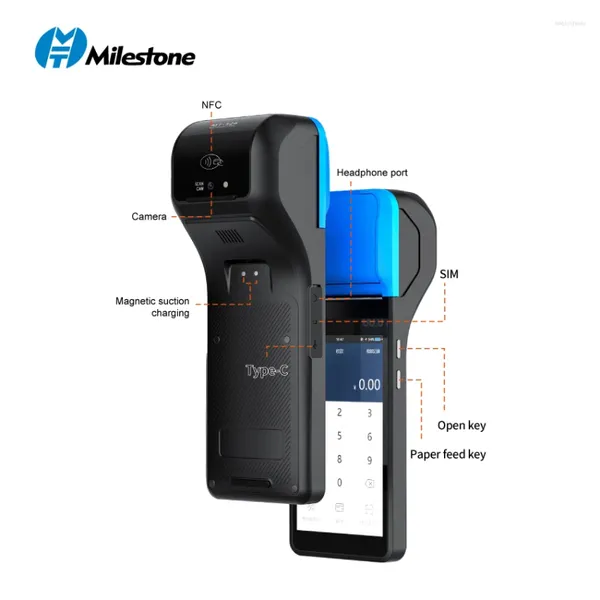 MHT-M2 Terminal de pagamento portátil do PDV Android Sistema de tela de toque mantida manualmente