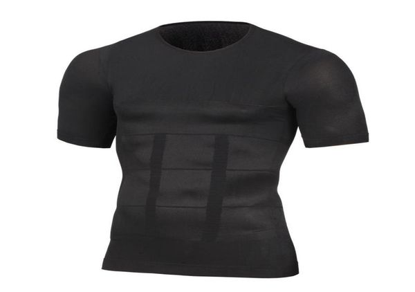 Men039s tshirts Men Shapers Shapers Fitness Elastic abdomen encaixe apertado Manga curta Tampas de tanque de tanques de roupas íntimas B4209391