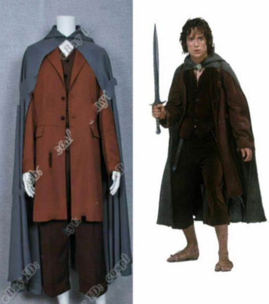 Yüzüklerin Efendisi Cosplay Frodo Baggins Giyim Pelerin Ceketi Tam Set4740128
