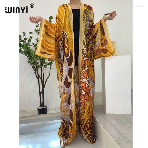 Africa Fashion Bikini Sweet Lady Party Cardigan Stitch Sexy Boho Leopard Holiday Holiday Manga Longa Kimono