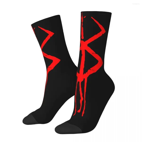 Мужские носки хип -хоп винтажный бренд жертвы красные сумасшедшие сжатие унисекс берсерки кишки хараджуку