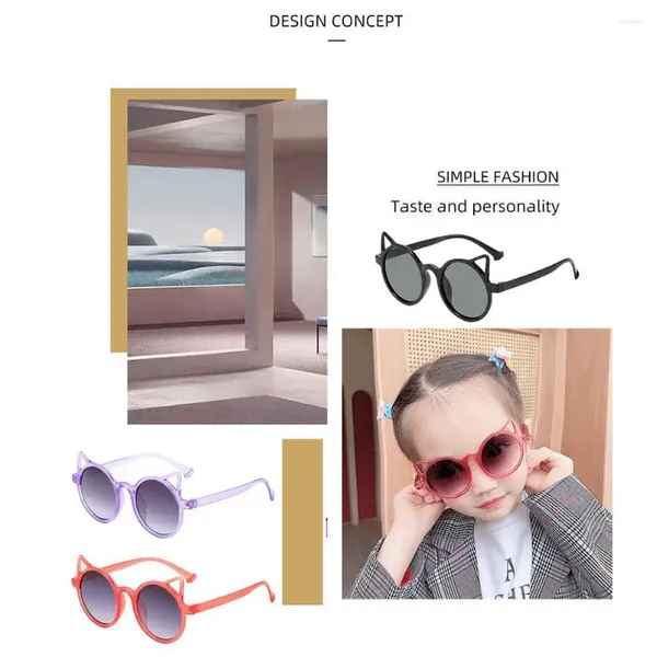 Occhiali da sole inquadrare le orecchie da gatto dei cartoni animati per bambini Protezione alla moda Eyewear Summer Kids Holiday Outdoor Mulitple-Bolor UV Eyewea X0M6