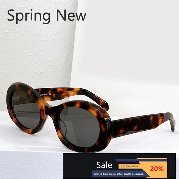Sonnenbrillen Verkauf Acetate Girl Oval Schwarz für Frauen Vintage Party Ästhetische Modemarke Designer Sommer 40194U