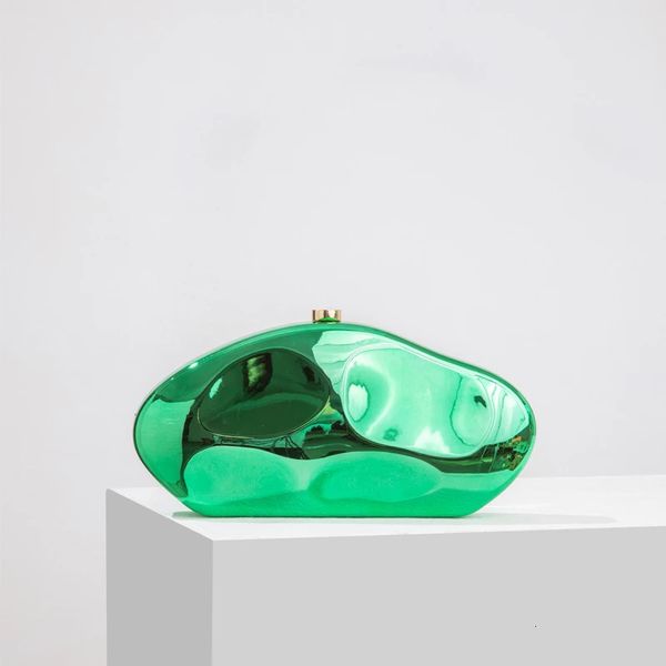 Акриловая яичная форма сцепления сумка золото серебристое голубое зеленое женское дизайнер вечерние вечеринка милая жемчужная оболочка сумочка 240430