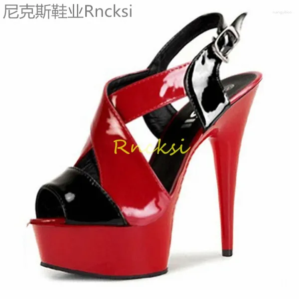 Scarpe eleganti da 15 cm con tacchi super alti stile stiletto con sandals nightclub show plus size passerella