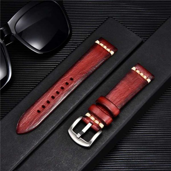 Assista Bandas Vintage Vintage Leature Strap Men Women Band 18mm 20mm 22mm 24mm Acessórios de pulseira es240504