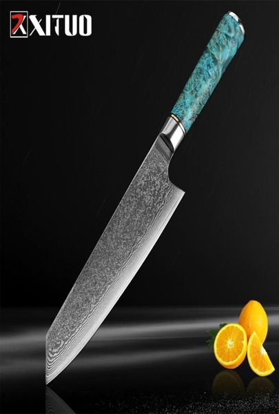 Xituo 1PCS Damaskus VG10 Stahl 8 -Zoll -Koch Messer Professionelle Japanes Kiritsuke Gyuto Cleaver Schneiden von Küchenmesser Kochwerkzeug1279352
