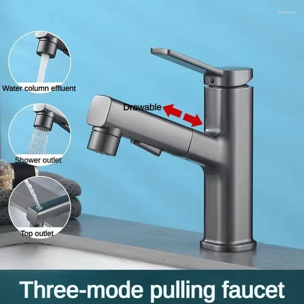 Torneiras de pia do banheiro Torneira de água fria retirar o pulverizador de fluxo multifuncional Tap da bacia rotativa da bacia