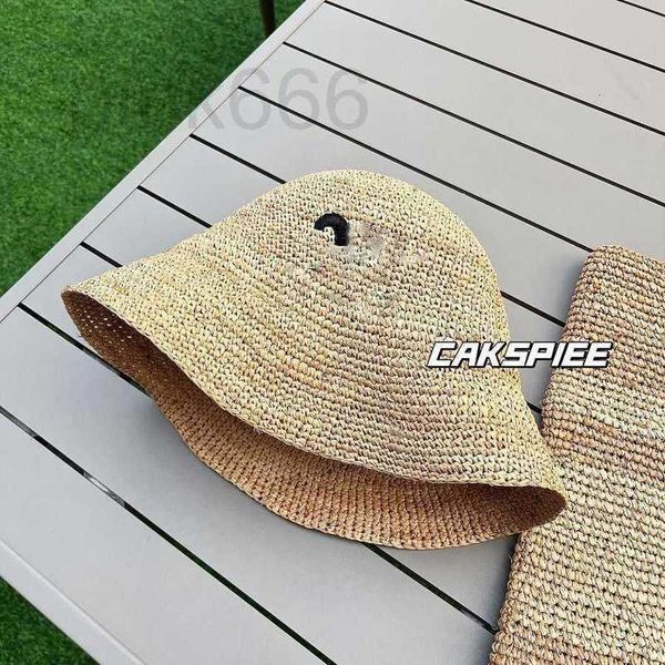 Geniş Memlu Şapkalar Kova Şapkalar Tasarımcı Yaz Dokuma Şapka Lafite Çim Balıkçı Şapkası Kadın Beach Kore Edition Güneşlik ve Güneş Koruyucu Kase Şapkası Su Kovası Hat 5ifa
