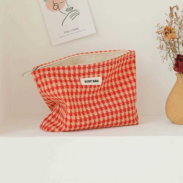 Organizador cosmético Orange Rough Rough Pattern Saco de maquiagem feminino Cosméticos Bolsa de armazenamento portátil Bolsa de bestas portátil Viagem Y240503