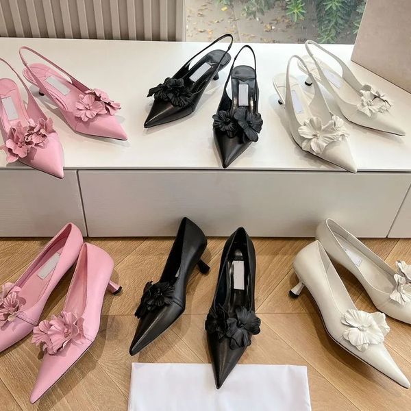 Tacchi alti di alta qualità da donna vestito di scarpe da scarpa decorazione floreale elegante per matrimoni per matrimoni scarpe da comfort dimensione 35-40