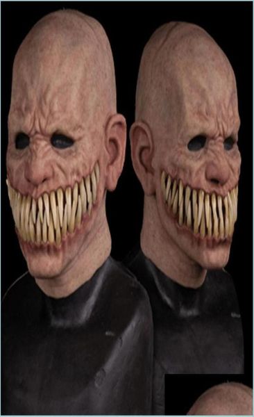 Parti Maskeleri Parti Maskeleri ADT Korku Hile Oyuncak Korkunç Prop Lateks Maske Şeytan Yüz Er Terör Cadılar Bayramı Şakası için Terör Pratik Şaka 2027386