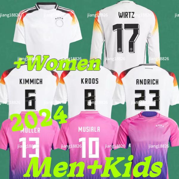 24cup Germanyss Hummels Gnabry Soccer Jerseys Kit Kroos Muller Werner Draxler Reus Muller Gotze Football Rooks Kid Fans Version Version Home Away Deutschland