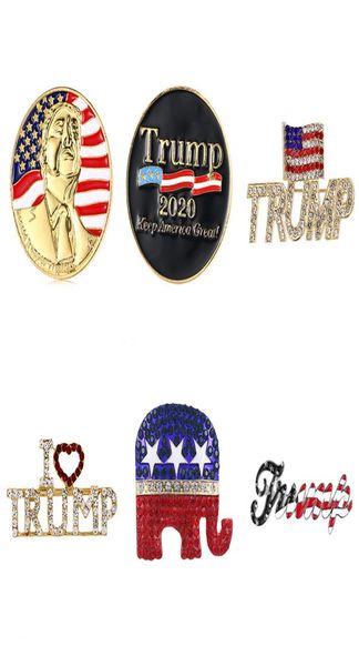 2020 US -Wahlbrosche, Trump Brosche, Fashion IC Trump Pin Brosche Abzeichen, Accessoires Strass -Brosche Pin9542379